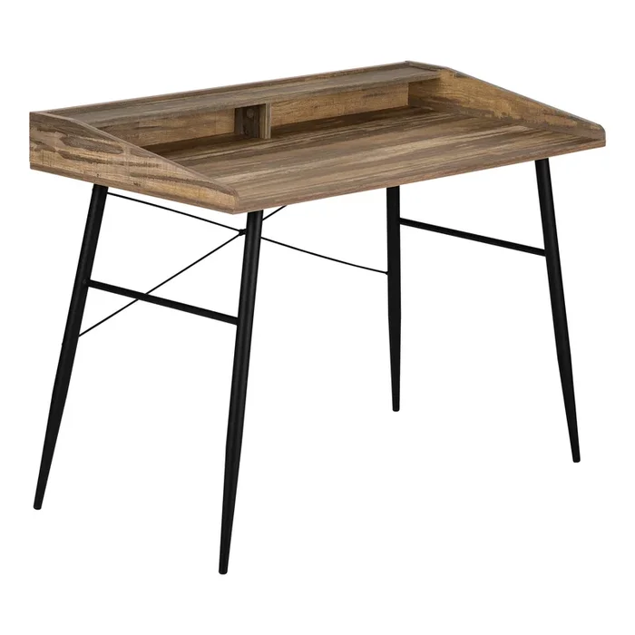 BUREAU D’ORDINATEUR – 48″L / BOIS DE RÉCUPÉRATION BRUN / MÉTAL NOIR Meuble Mtl )