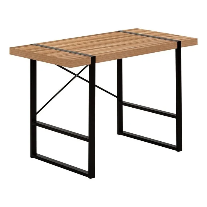 BUREAU D’ORDINATEUR – 48″L / BOIS DE RÉCUPÉRATION LÉGER / MÉTAL NOIR