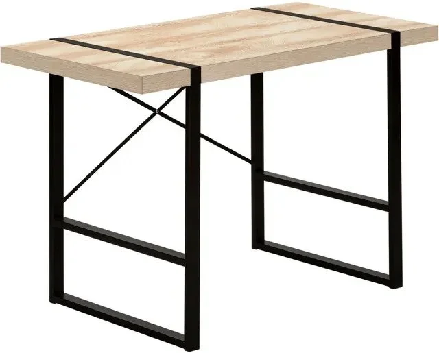 BUREAU D’ORDINATEUR – 48″L / NATUREL / METAL NOIR