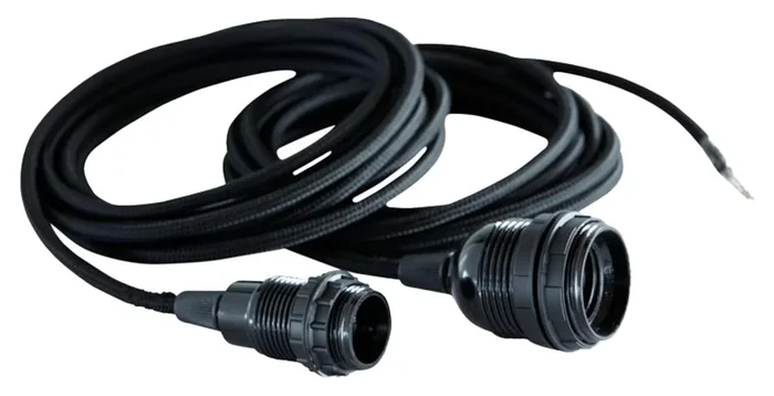 Câble de tissu avec prise E14 et deux anneaux d’embrayage