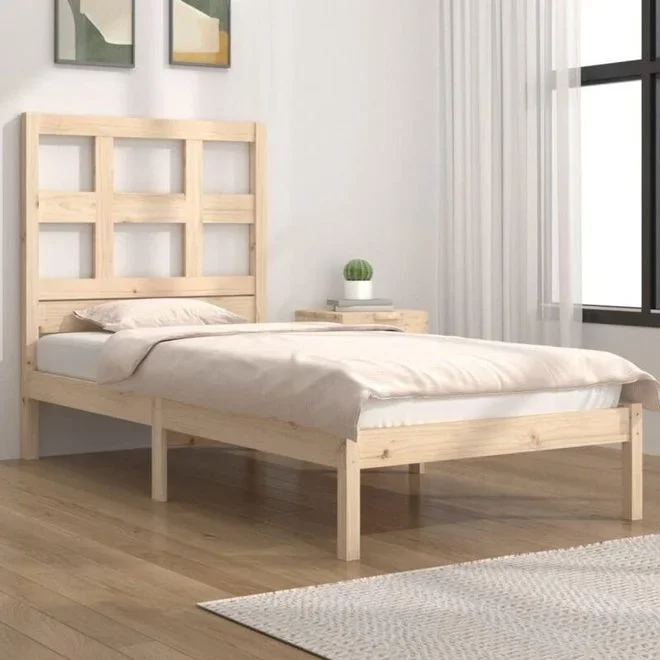 Cadre de lit bois de pin massif 90×190 cm simple Vidaxl