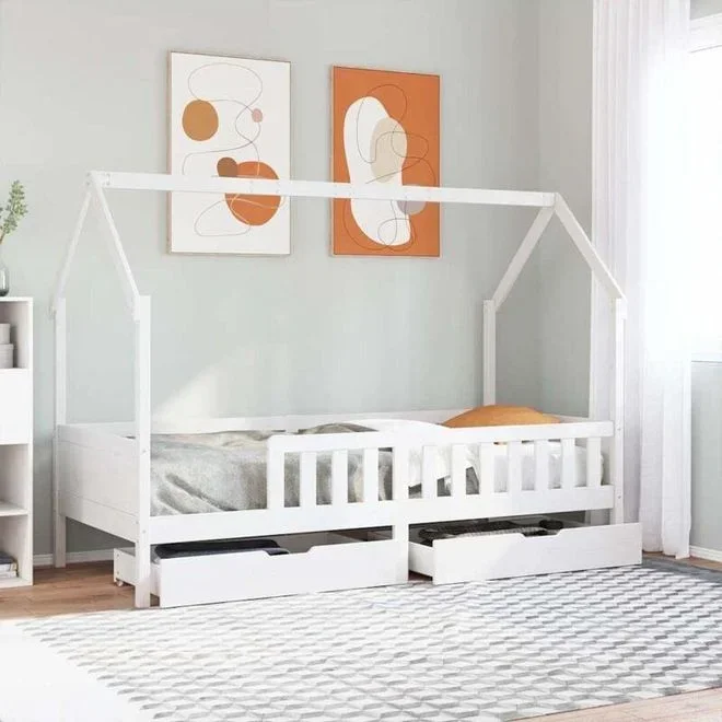Cadre de lit enfants avec tiroirs sans matelas 90×190 cm bois Vidaxl