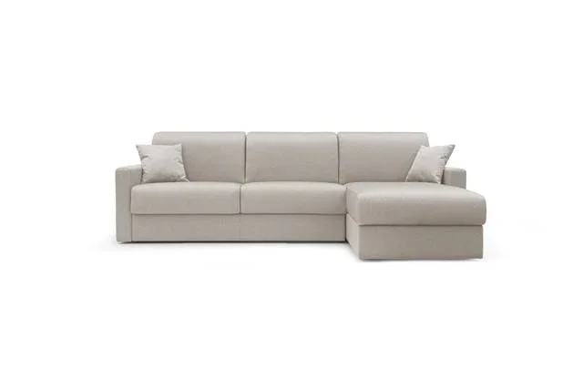 Canapé d&rsquo;angle convertible et réversible tissu déhoussable Aubin – Lin – 3 places