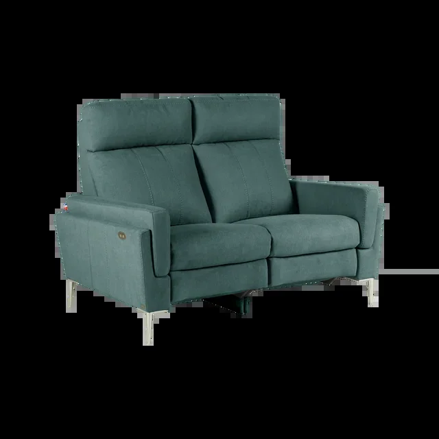 Canapé relax électrique tissu Boston – Bleu Canard – 2 places
