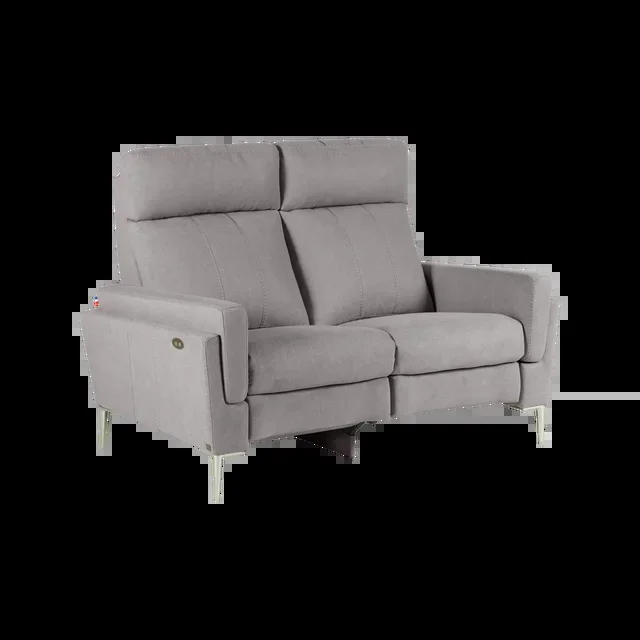 Canapé relax électrique tissu Boston – Gris Clair – 2 places – relax à gauche