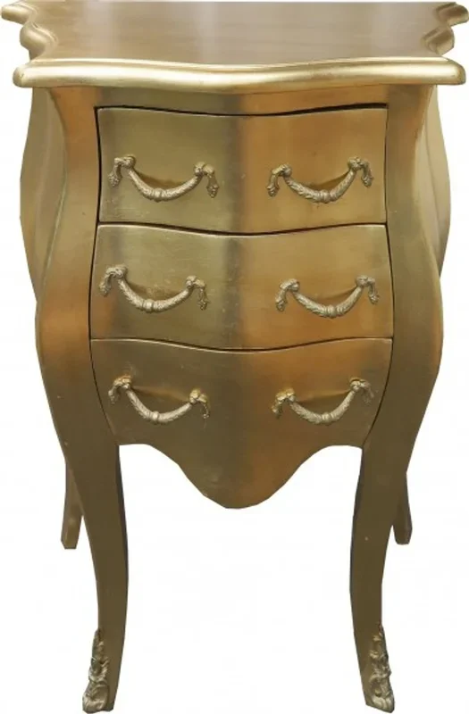 Casa Padrino Baroque chest gold H 70 cm, W 50 cm – bedside cabinet with 3 drawers