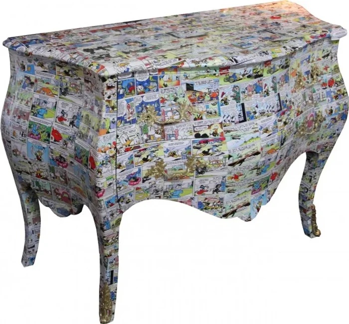 Casa Padrino Baroque chest of drawers Comic Design 130 cm, Mod3 – Handmade from solid wood – Limited Edition