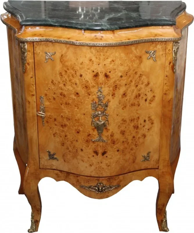 Casa Padrino Baroque Commode with marble slab Tan – Model Mahogany