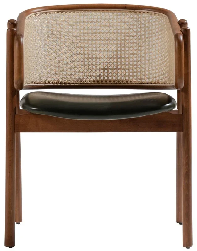 Casa Padrino chaise de salle à manger de luxe avec accoudoirs marron / naturel / vert foncé H. 77 cm