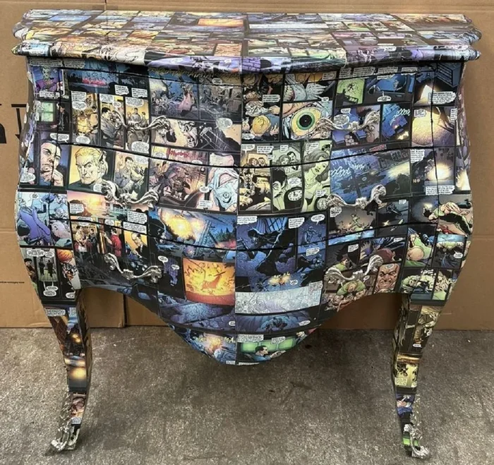 Casa Padrino commode baroque avec 3 tiroirs et design comique multicolore – Commode en bois massif faite à la main de style baroque – Meuble baroque fait à la main – Noble et Magnifique