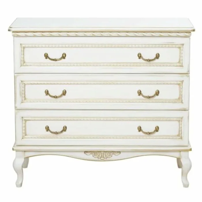 Casa Padrino commode baroque de luxe blanc / beige 100 cm – Magnifique meuble baroque
