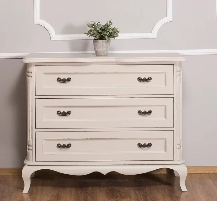 Casa Padrino commode de style campagnard avec 3 tiroirs gris clair antique 110 cm – Meubles de Style Campagnard