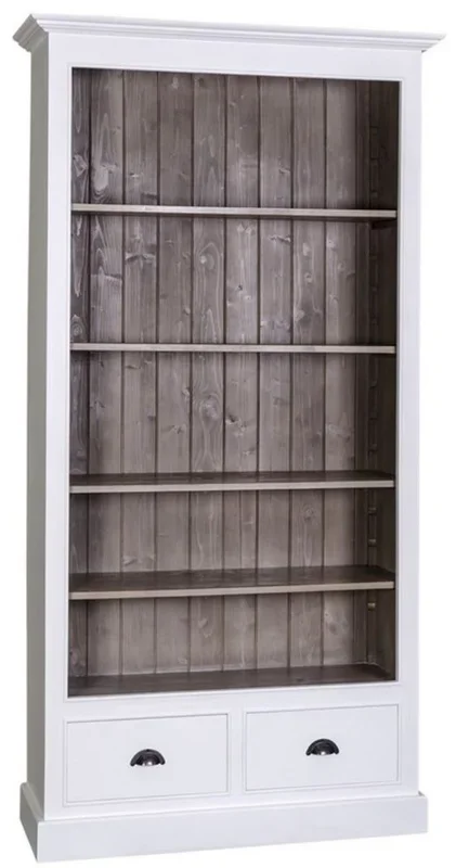 Casa Padrino country house style bookcase white / brown 109 x 39 x H. 210 cm – Living Room Furniture in Country House Style