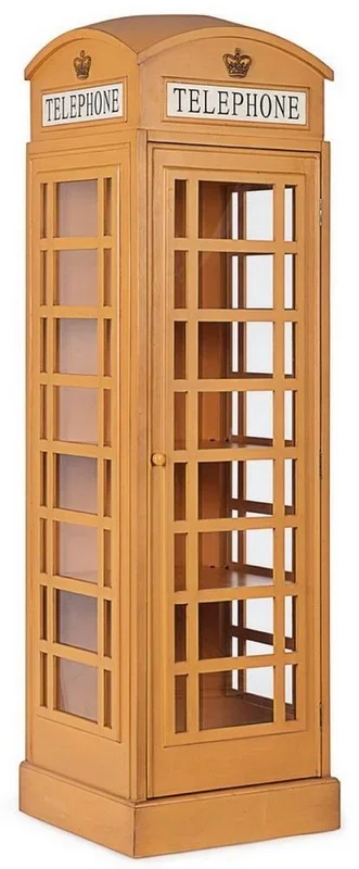 Casa Padrino country style bookcase telephone box antique beige 55 x 51.5 x H. 180 cm – Telephone box shelf cabinet in English style – Living room furniture in country style – Country style furniture