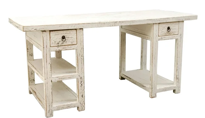 Casa Padrino Country Style Bureau Antique Blanc 170 x 70 x H. 80 cm – Mobilier de Bureau dans le Style Country