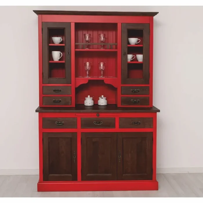 Casa Padrino country style dining room cabinet red / dark brown 138 x 50 x H. 197 cm – Dining room furniture
