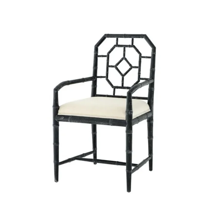 Casa Padrino luxe salle à manger Fauteuil Noir – Limited Edition