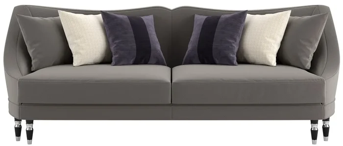 Casa Padrino luxury Art Deco living room sofa gray / black / silver 250 x 100 x H. 103 cm – Luxury Quality – Art Deco Furniture