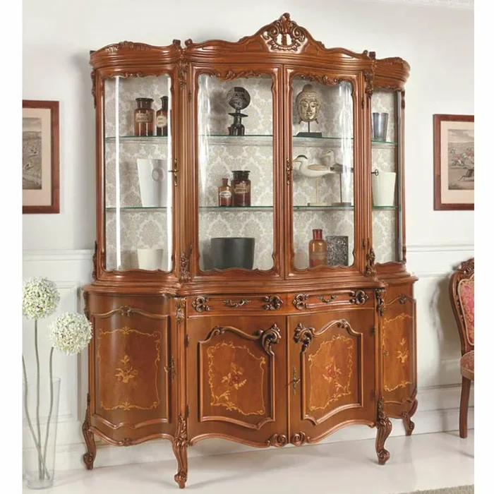 Casa Padrino Luxury Baroque Display Cabinet Brown H. 222 cm – Baroque Furniture – Made in Italy