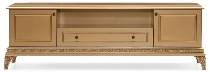 Casa Padrino luxury baroque TV cabinet gold – Magnificent solid wood sideboard with 2 doors and drawer – Living room furniture in baroque style – Baroque furniture – Noble & Magnificent