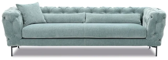 Casa Padrino luxury Chesterfield 3 seater sofa turquoise / black 258 x 99 x H. 83 cm – Living room sofa – Hotel sofa – Living room furniture – Chesterfield furniture – Luxury furniture