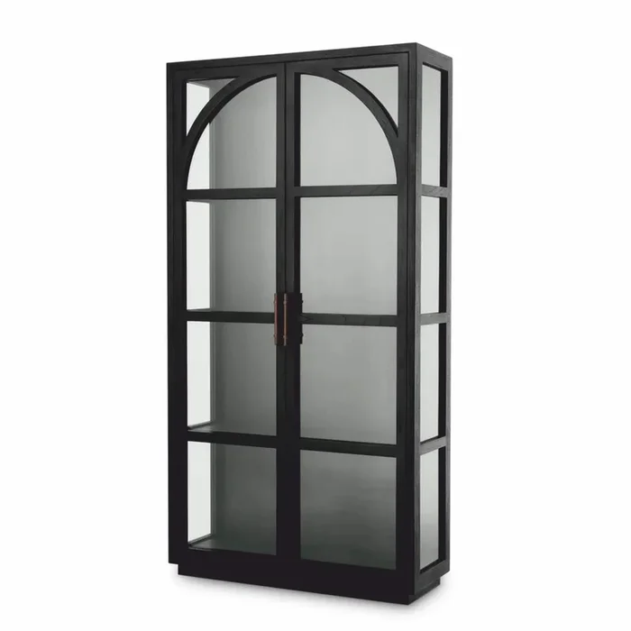 Casa Padrino luxury display cabinet black / bronze 118 x 44.5 x H. 210 cm – Luxury interior