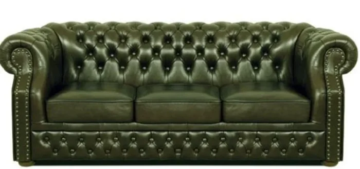 Casa Padrino Luxury Genuine Leather 3 Seater Sofa Dark Green 210 x 90 x H. 80 cm – Chesterfield Sofa