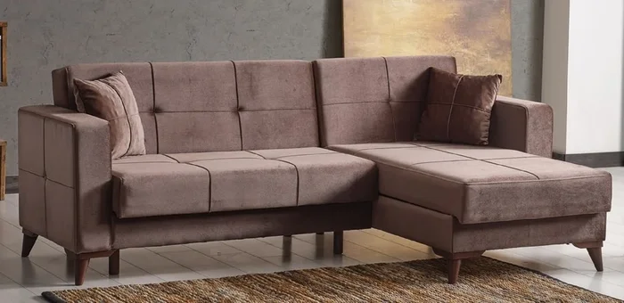 Casa Padrino luxury sofa bed dark brown 243 x 150 x H. 83 cm – Modern living room sofa with 2 pillows – Living room furniture