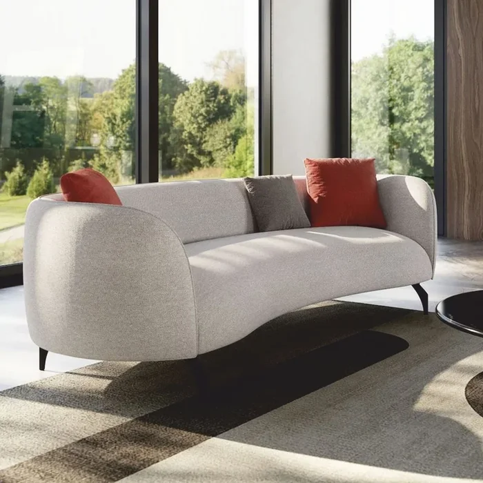 Casa Padrino Luxury Sofa Light Gray / Black 240 cm – Luxury Living Room & Hotel Furniture