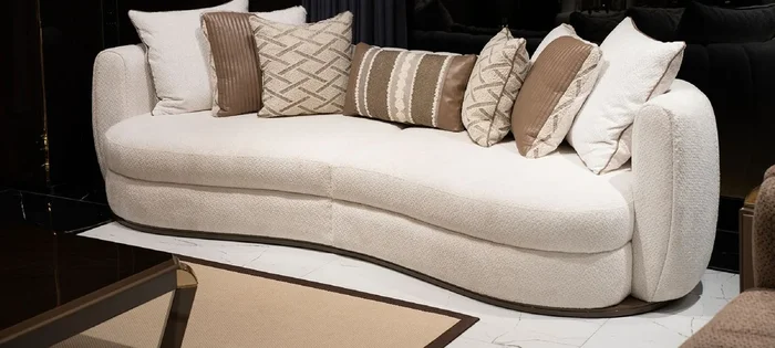 Casa Padrino Luxury Sofa White / Brown – Living Room Sofa – Hotel Sofa – Living Room Furniture – Hotel Furniture – Luxury Furniture