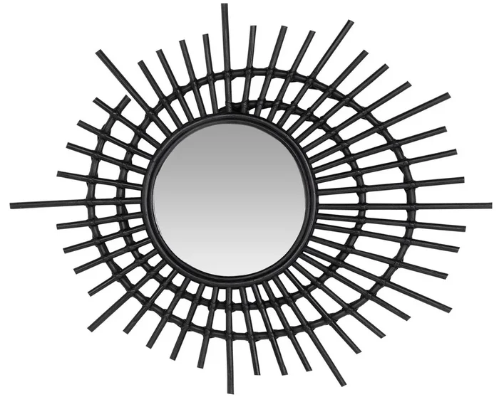 Casa Padrino miroir en rotin noir Ø 75 cm – Accessoires Déco