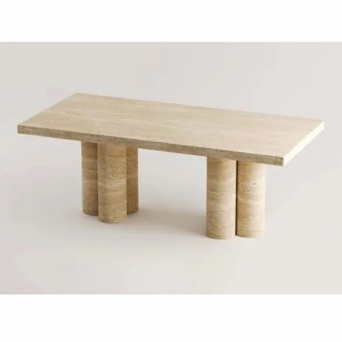 Casa Padrino table à manger de luxe en travertin beige 190 cm – Meubles de salle à manger en travertin