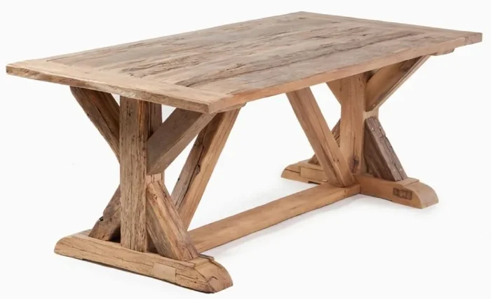 Casa Padrino table à manger de style campagnard naturelle – Différentes Tailles – Table de salle à manger rectangulaire – Meubles rustique – Meubles de salle à manger style campagnard