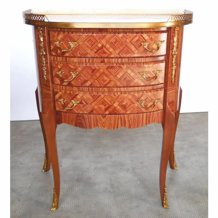 Casa Padrino table de chevet baroque de luxe avec 3 tiroirs marron / or – Meubles de chambre style baroque