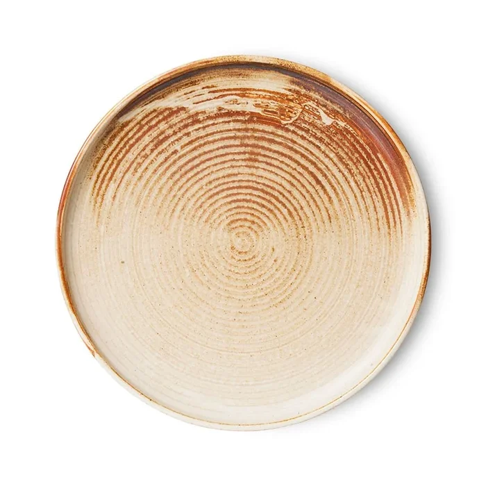 Céramique HKLiving Chef : assiette latérale, crème rustique/marron
