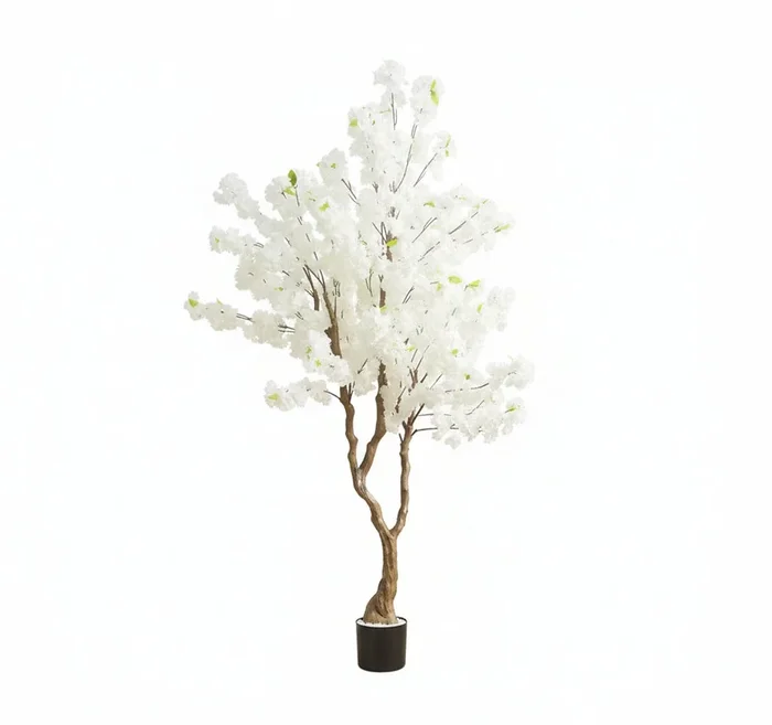 Cerisier Artificiel Fleuri Blanc 190 cm en Pot – Arbre Décoratif