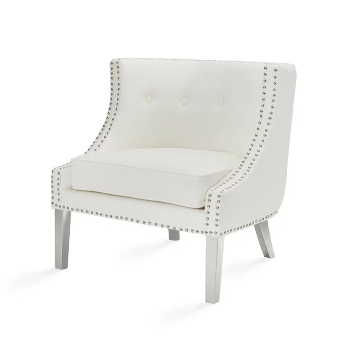 Chaise d’appoint Lucy : similicuir blanc