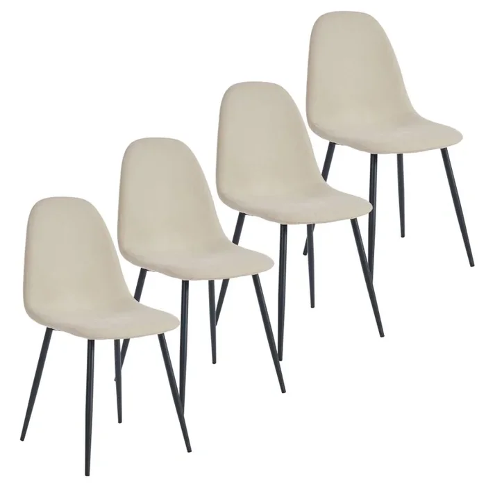 Chaise d’appoint Olly, lot de 4 en beige