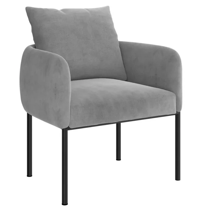 Chaise d’appoint Petrie en gris avec patte noire