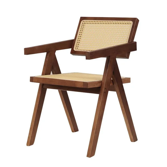 Chaise de bras de cuisine contemporaine en bois ouvert à l’arrière pour le patio