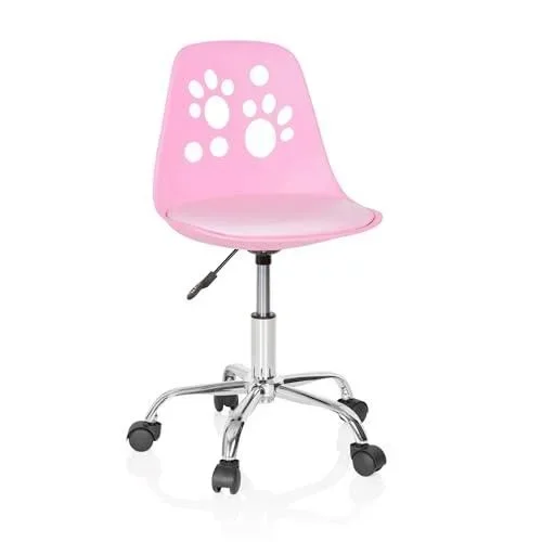Chaise de Bureau pour Enfant Fancy I Fauteuil pivotant sans accoudoirs, Siège à roulettes avec Hauteur réglable, Rose 742004