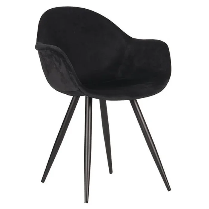 Chaise De Café, Restaurant Et Horeca En Velours – Fiona – Noir