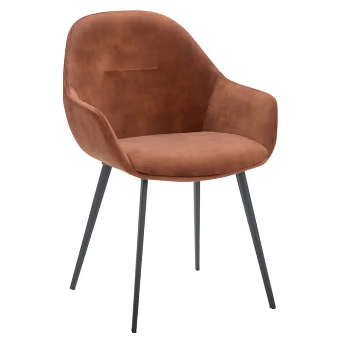 Chaise De Café, Restaurant Et Horeca En Velours – Tera – Cuivre