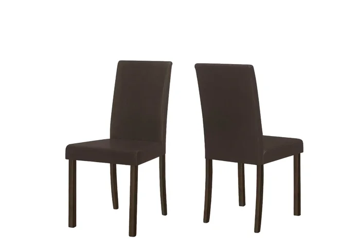 CHAISE DE SALLE À MANGER – 2PCS / 36″H ESPRESSO / PU BRUN FONCÉ ( Meuble Mtl )