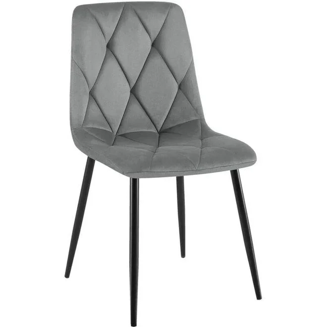 Chaise de salle à manger Clairton Velours Gris foncé