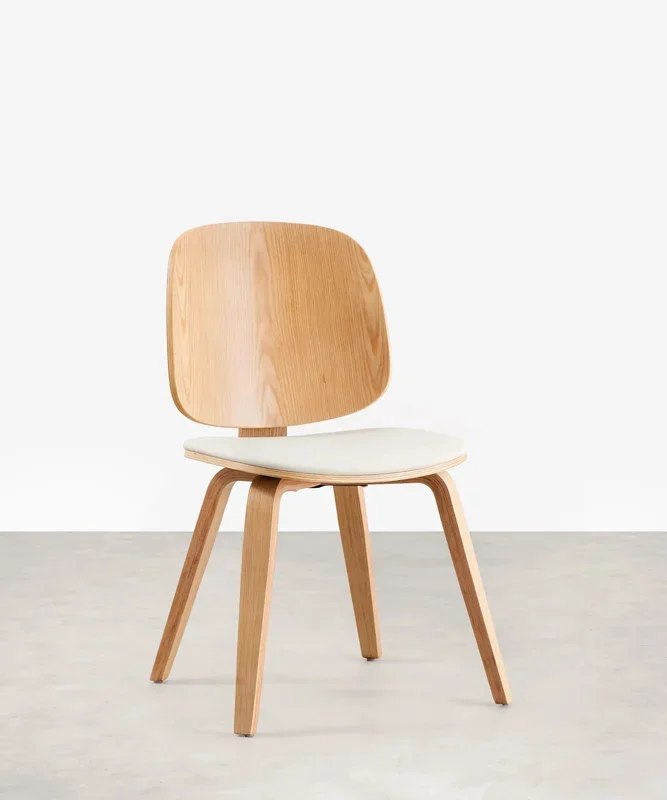 Chaise de salle à manger en bois et similicuir Anouk