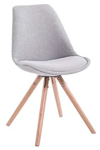 Chaise De Salle A Manger Toulouse en Tissu I Chaise Design Scandinave Dossier Et Assise Rembourrés I Pieds en Bois Ronds, Couleur:Gris, Couleur du Cad