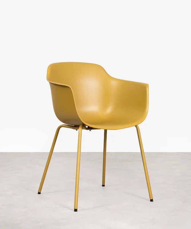 Chaise en polypropylène et métal avec accoudoirs Elton Arms