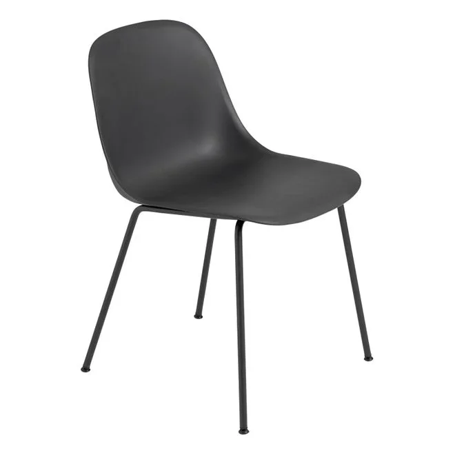 Chaise Fiber en plastique recyclé Muuto Noir