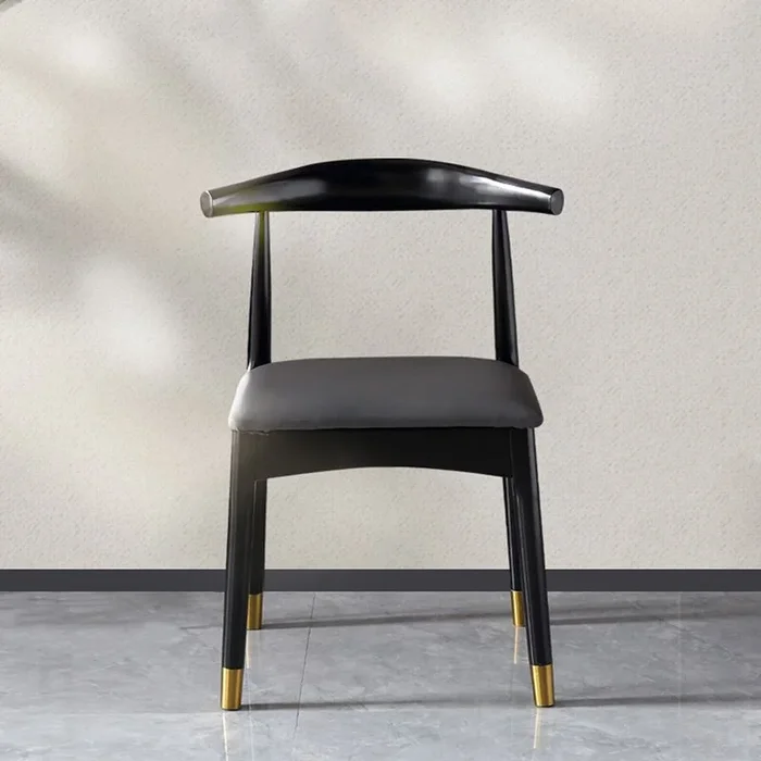 Chaise latéral intérieure scandinave ouverte de salle à manger en bois rembourré à dos rembourré
